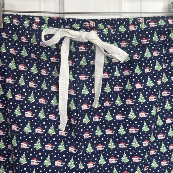 Vineyard Vines Lounge Santa Whale Pattern Drawstring Pajama Pants M-234 Sz XXL - Picture 2 of 7
